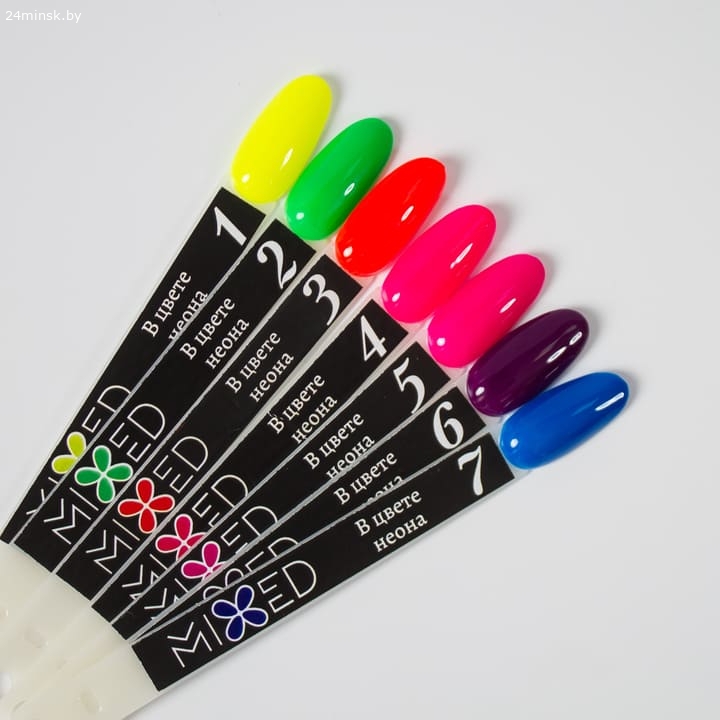Гель лак MIXED В цвете неона, 7мл-1 шт