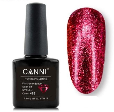 Гель-лак (шеллак) Canni Platinum №488 Darkred Platinum 7.3ml
