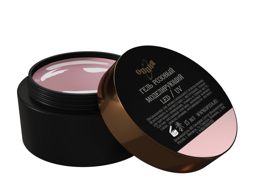 Гель молочно-розовый моделирующий средней вязкости Опция, 1