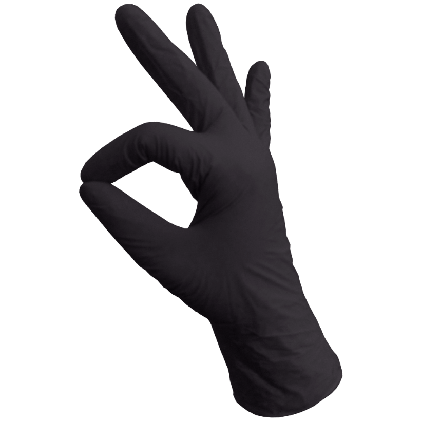 Перчатки нитриловые черные 100шт XS